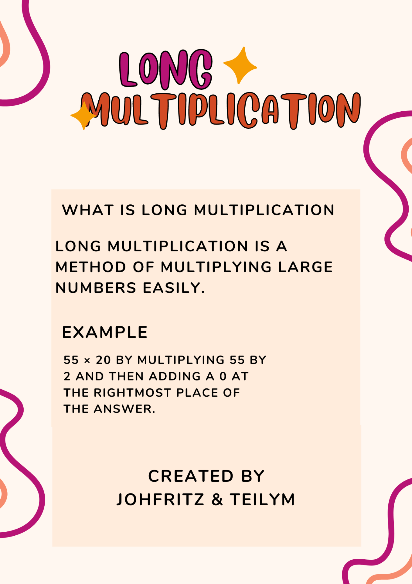 24. Maths DLO (Long Multiplication) – Teilym @ Edmund Hillary School